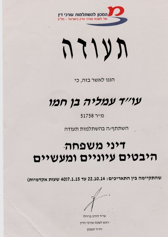 השתלמות בדיני משפחה היבטים עיוניים ומעשיים